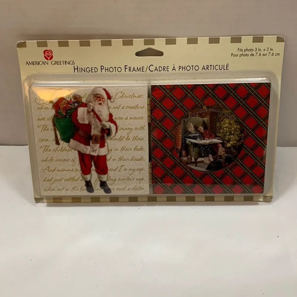 American Greetings hinged Christmas photo frame